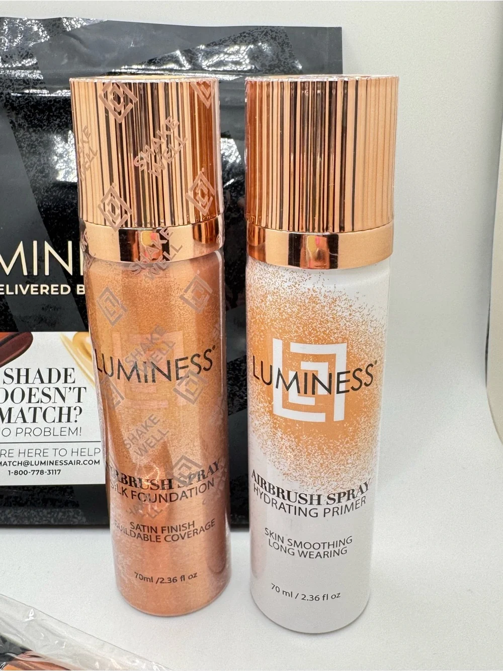 Luminess Airbrush Spray Hydrating Primer & Silk Foundation Set in Med 040 NWT